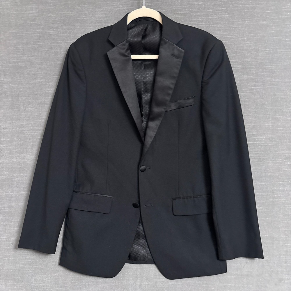 Giorgio Tuxedo Jacket 38R Black Satin Formal Evening Wedding‎ Classic Party NYE